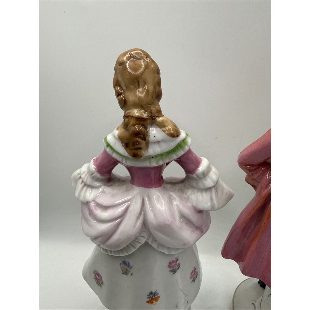 Pair Vintage Occupied Japan Porcelain Victorian Man Woman Figurines 1945-1952 6" - Picture 16 of 16